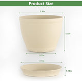 Decorative Pots - Plastic 7.8" "Clay Colour" Pots