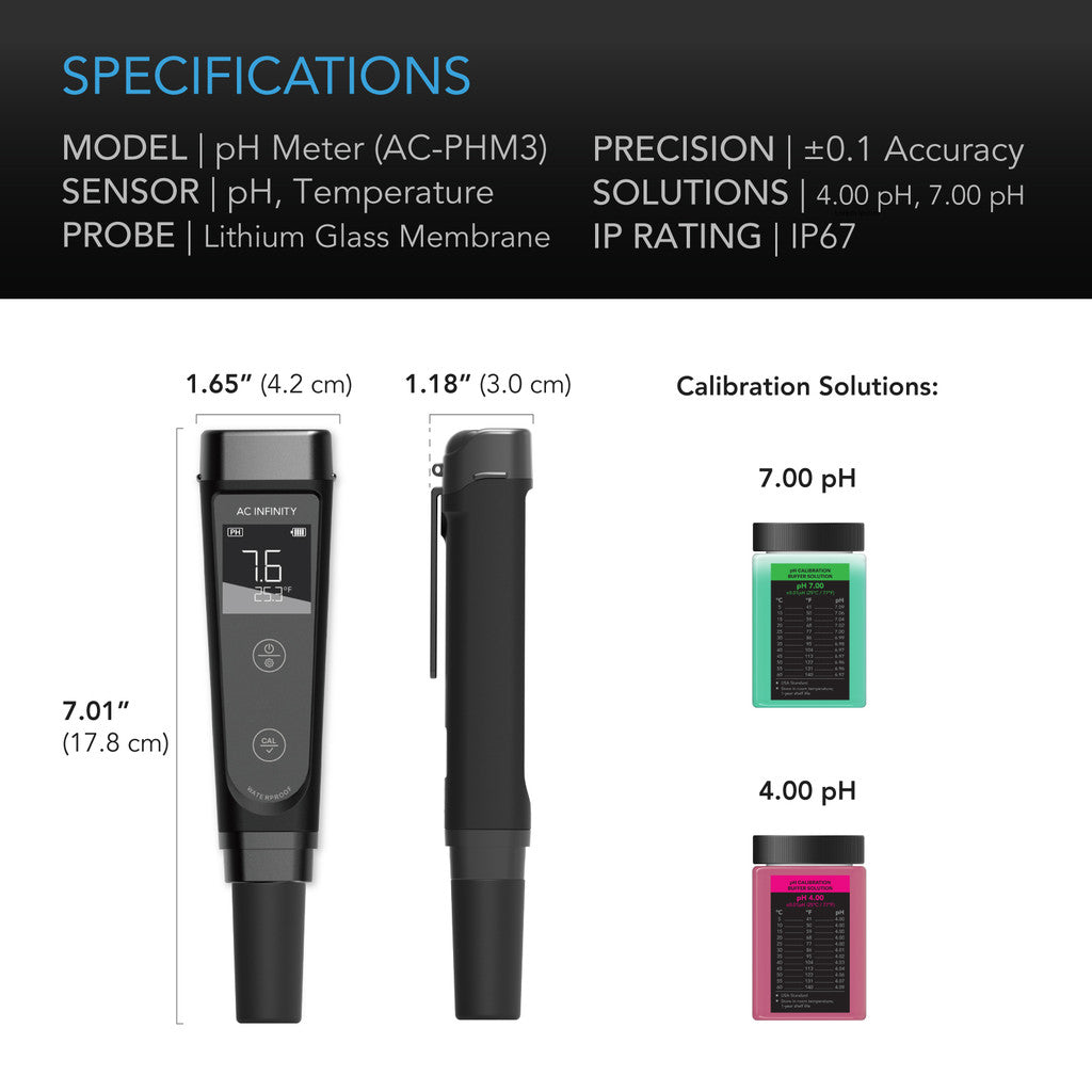 AC Infinity - PH Meter Kit V2.1 (AC-PHM3) – IncrediGrow Garden Centre
