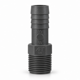 Poly Pipe Insert Fittings – Grey Male Thread to Hose Barb Adapters