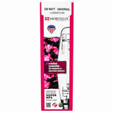 Hortilux 250 Watt Universal Super HPS Grow Lamp in its retail packaging, featuring a white and magenta box with a graphic of pink flowers and a clear lamp visible on the front.