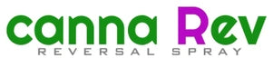 Logo of Canna Rev featuring the brand name with a green and purple color scheme, and the text 'Reversal Spray' added in a smaller font size.