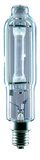 A clear glass incandescent light bulb with a silver screw base, shown horizontally against a plain white background.