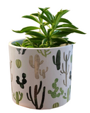 Decorative Pots - 4" Stylish Patterned White Pots