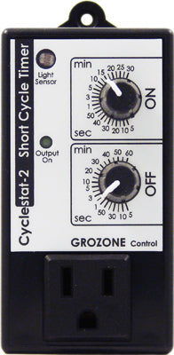 Grozone - CY2/Short Period Cyclestat with Photocell - IncrediGrow, 10sec, 120v, 12hr, 1hr, 1min, day, grozone, night, timer, timercontroller Controllers, Timers & CO2 Equipment