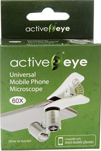 Active Eye - Universal Cell Phone Illuminated Microscope w/ Clip - 60x - IncrediGrow