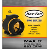 Max-Fan - Pro Series Inline Fan, Fans, Ducting & Air Purification, IncrediGrow, IncrediGrow - Grow, Cannabis, Microgreens, Fertilizer, Calgary, Airdrie, Quickgrow, Amazing, Ecolighting, Megamass, Monolith Tents, Orchid Society