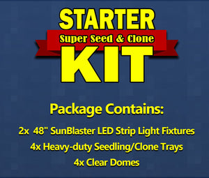 Starter Kit: LED 48" Super Seedling Starter / Clone Kit (200+ seedlings) - IncrediGrow, baby, cat: kits, clone, clones, cloning, cutting, dome, LED, rockwool, rooting, seed, seedling, start, veg Complete Kits