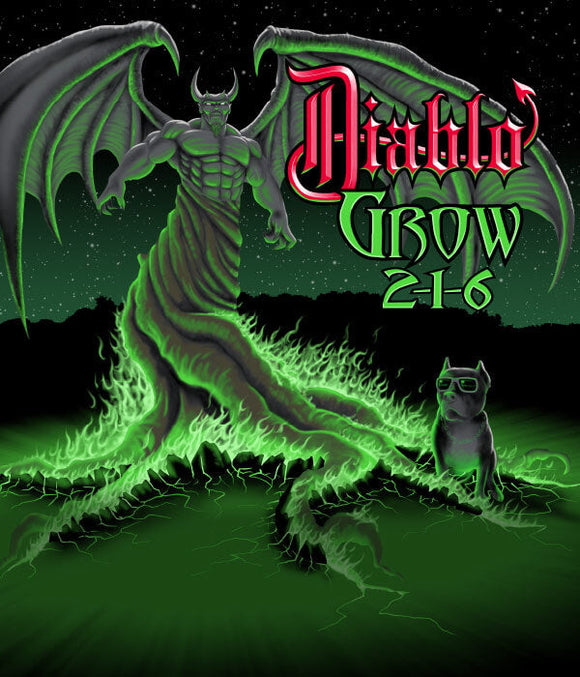 CLEARANCE: DIablo Nutrients - Diablo Grow - IncrediGrow, bully, canadian, diablo, dog, doggo, frost, kelowna, mimosa, monster, npks, nutes, pit bull, pitbull, pupper, the one with the dog on it 