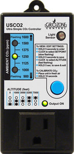 Grozone - USCO2 Ultra Simple CO2 Controller - IncrediGrow, 10sec, 120v, 12hr, 1hr, 1min, day, grozone, night, timer, timercontroller Controllers, Timers & CO2 Equipment